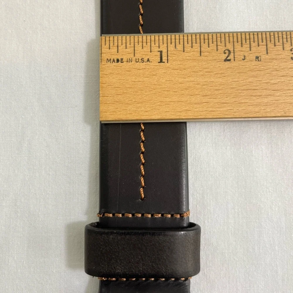 Joseph Abboud Belt Size 42, Dark Brown, Silver Finish Buckle